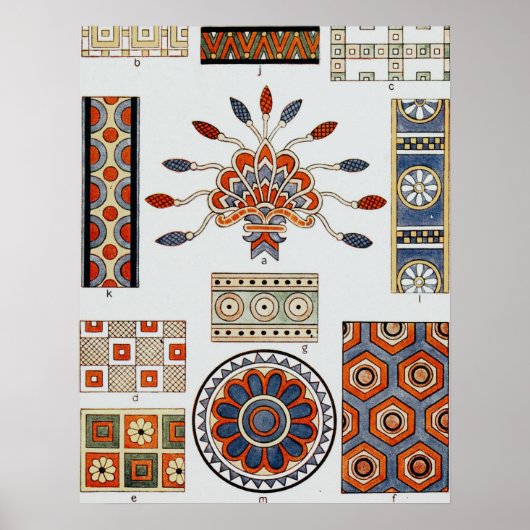 Details Of Decoration Ancient Assyrian Costume  Poster (Voorkant)