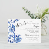 Details over de blauwe bruiloft in het blauw van A Informatiekaartje (Staand voorkant)