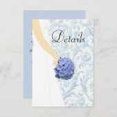 Details over de blauwe bruiloft met een brute brui informatiekaartje (Voorkant / Achterkant)