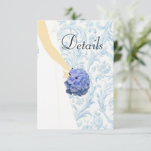 Details over de blauwe bruiloft met een brute brui informatiekaartje (Staand voorkant)