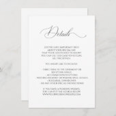 Details over de finale van de rand van het huwelij informatiekaartje (Voorkant / Achterkant)