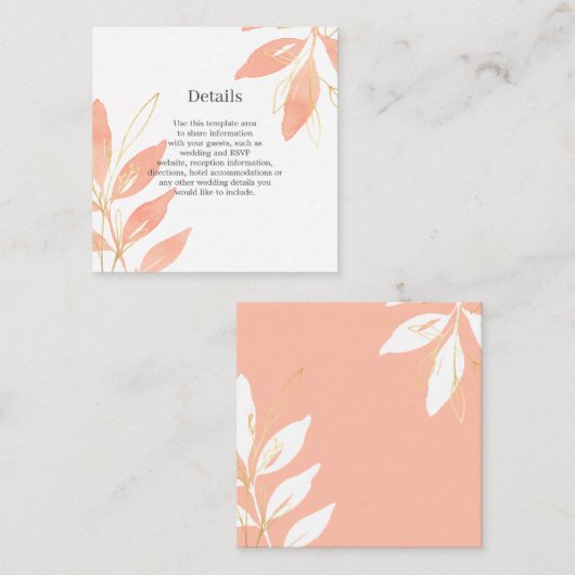 Details over de finale Waterverf van de Golden Pea Informatiekaartje (Voorkant / Achterkant)