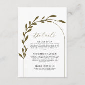 Details over de minimale bruiloft van de oliepanta informatiekaartje (Voorkant)