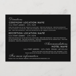  details over deco-weddenschappen in zwart-wit en  informatiekaartje