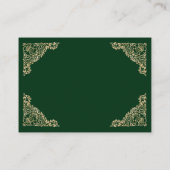 Details over Floral Lijst Green en Gold Wedding Informatiekaartje (Achterkant)