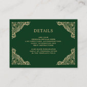 Details over Floral Lijst Green en Gold Wedding Informatiekaartje (Voorkant)