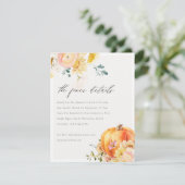 Details over Floral Oranje herfst Pumpkin Weddensc Informatiekaartje (Staand voorkant)
