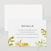 Details over Golden Leafy Bower Wedding Informatiekaartje (Voorkant / Achterkant)