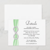 Details over groene ribbon Diamond Infinity Weddin Informatiekaartje (Voorkant / Achterkant)