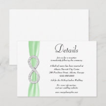 Details over groene ribbon Diamond Infinity Weddin