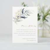 Details over het blauwe goudblad Botanische Floral Informatiekaartje (Staand voorkant)