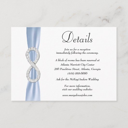 Details over het blauwe lintje diamanthuwelijk informatiekaartje (Voorkant)