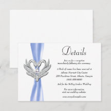Details over het blauwe lintje Silver Swans Wedden