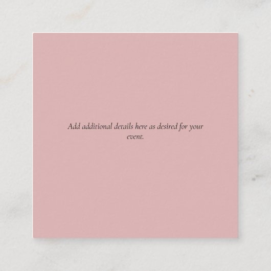 Details over het huwelijk met RSVP-hotel voor budg Informatiekaartje (Achterkant)