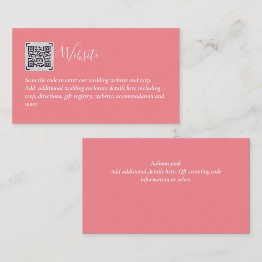 Details over het huwelijk met RSVP-hotel voor budg Informatiekaartje (Voorkant / Achterkant)