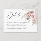 Details over het huwelijk tussen Blush en ivoor Informatiekaartje (Voorkant)