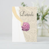 Details over het huwelijk tussen legant bruiloft informatiekaartje (Staand voorkant)