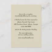 Details over het huwelijk tussen legant bruiloft informatiekaartje (Achterkant)