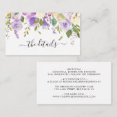 Details over het huwelijk van Elegant Dusty Paars  Informatiekaartje (Voorkant / Achterkant)