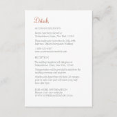 Details over het huwelijk van Floral Butterfly Gar Informatiekaartje (Voorkant)