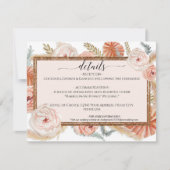 Details over het huwelijk van Floral Foliage Boho  Kaart (Voorkant)