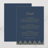 Details over het Indian Luxury Blue Gold Mehndi We Informatiekaartje (Voorkant / Achterkant)