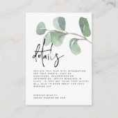 Details over het MINI Script Green Eucalyptus Wedd Informatiekaartje (Voorkant)