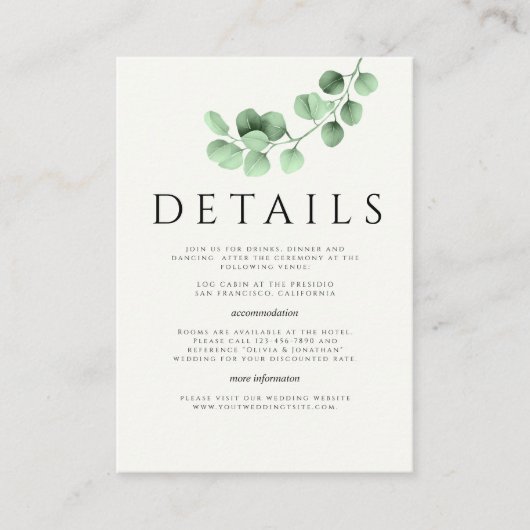 Details over het minimalistische huwelijk tussen E Informatiekaartje (Voorkant)