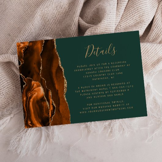 Details over het moderne groene huwelijk in Rust A Informatiekaartje