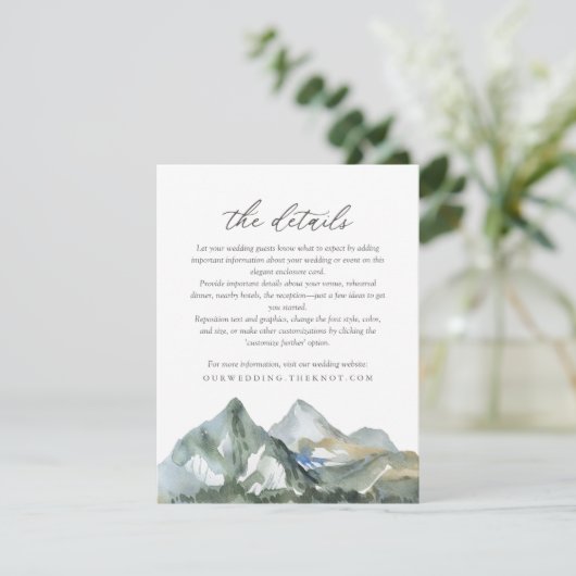 Details over het Rustige Waterverf-gebergte Informatiekaartje (Staand voorkant)