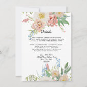 Details over Hotel Blush Roze Blauw in Wit Bloemen Kaart (Voorkant)