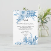 Details over Hotel Elegant Lichtblauw in Wit Bloem Kaart (Staand voorkant)