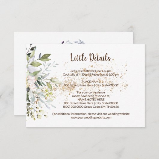 Details over kruidenbruiloft - Vrijgezellenfeest Informatiekaartje (Voorkant / Achterkant)