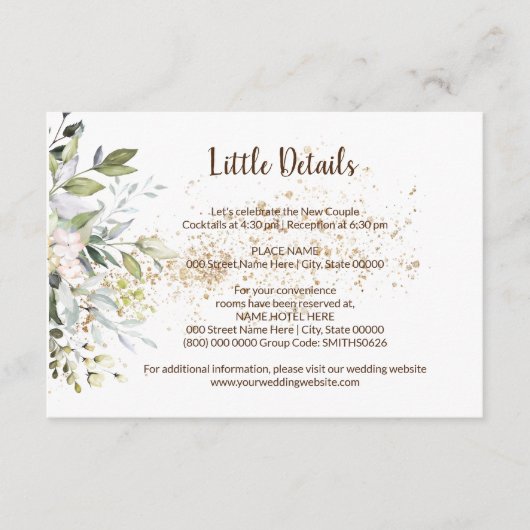 Details over kruidenbruiloft - Vrijgezellenfeest Informatiekaartje (Voorkant)