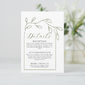 Details over minimale bruiloft bij scriptboog informatiekaartje (Staand voorkant)