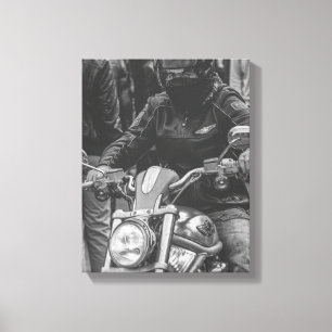 Details over motorfiets, motor, motorrijder en fie canvas afdruk