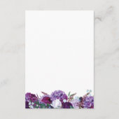 Details over Paarse Floral Wedding Informatiekaartje (Achterkant)