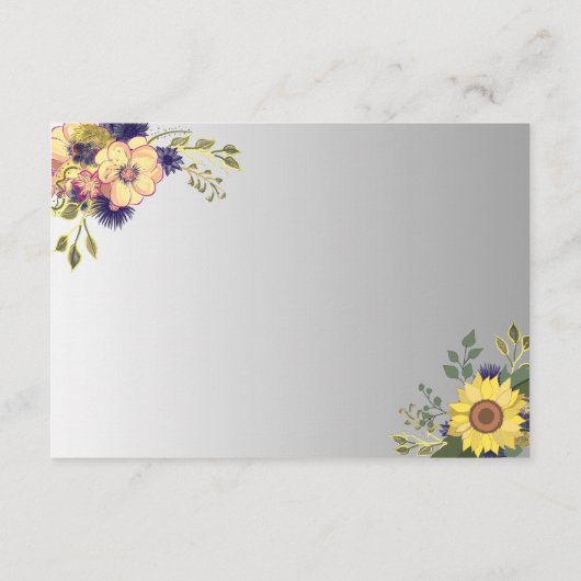 Details over Paarse Floral Wedding Informatiekaartje (Achterkant)