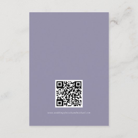 Details over zacht Violet Minimale Leaf QR-code br Informatiekaartje (Achterkant)