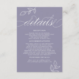 Details over zacht Violet Minimale Leaf QR-code br Informatiekaartje