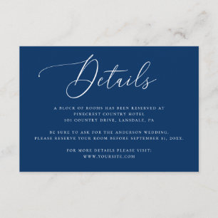 Details overnachtingsmogelijkheden Deep Blue Navy Informatiekaartje