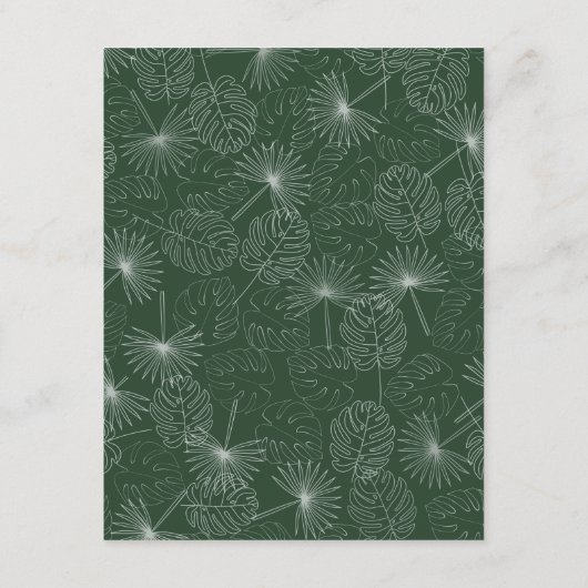 Details palm Leaves Pink Green Arch Weddenschap Informatiekaartje (Achterkant)