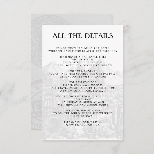 Details paspoort Mexico Informatiekaartje (Voorkant / Achterkant)