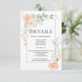 DETAILS | Pastel Coral Ivory Floral Spray Kaart (Staand voorkant)