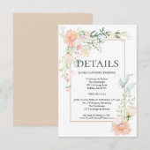 DETAILS | Pastel Coral Ivory Floral Spray Kaart (Voorkant / Achterkant)
