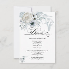 DETAILS | Pastel Dusty Blue Flowers Kaart