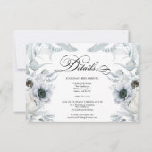 DETAILS | Pastel Dusty Blue Flowers Kaart (Voorkant)