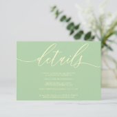 Details Pistachio & Cream Simple RSVP Kaartje (Staand voorkant)