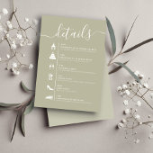 Details QR Code Bruiloft Tijdlijn Sage Groen Informatiekaartje