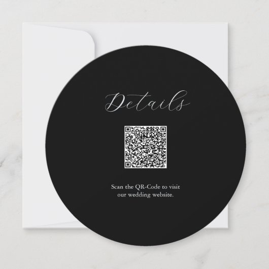 Details QR code Kaart Zwart-wit bruiloft (Voorkant)
